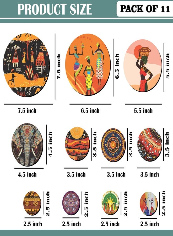 Rousrie Wooden Wall Hanging for Home Decor, Living Room, Bedroom, Office Decoration, Aesthetic Motivational Art Patterns, Pack of 11 (Rajasthani 1) - Image 5